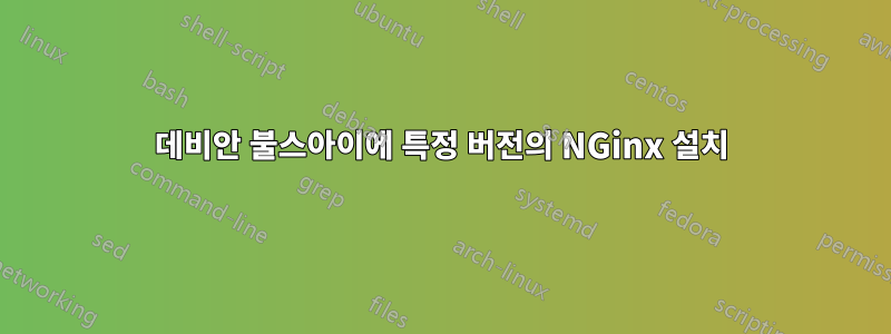 데비안 불스아이에 특정 버전의 NGinx 설치