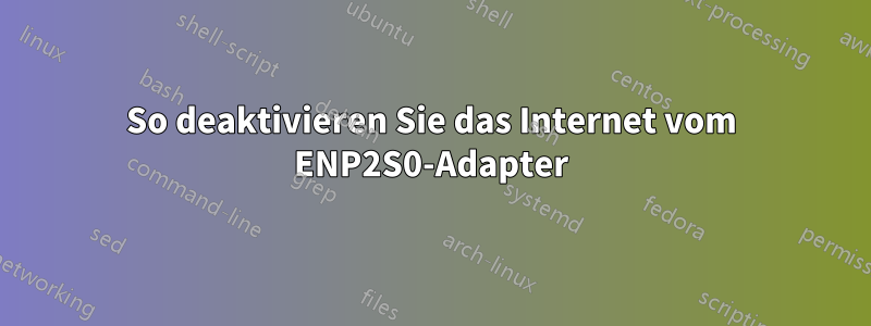 So deaktivieren Sie das Internet vom ENP2S0-Adapter