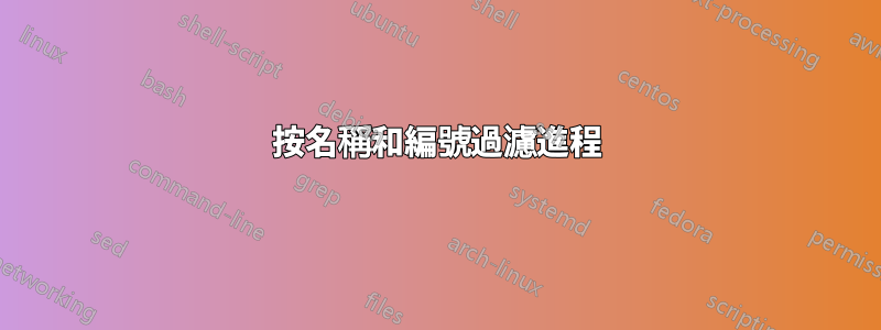 按名稱和編號過濾進程