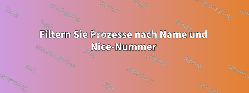 Filtern Sie Prozesse nach Name und Nice-Nummer