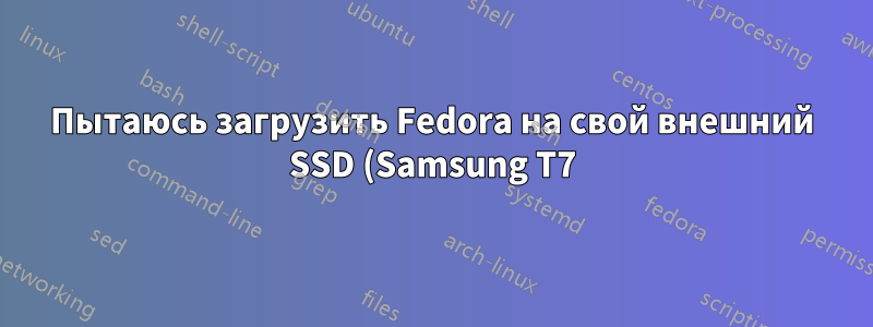 Пытаюсь загрузить Fedora на свой внешний SSD (Samsung T7)
