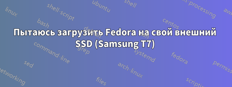 Пытаюсь загрузить Fedora на свой внешний SSD (Samsung T7)