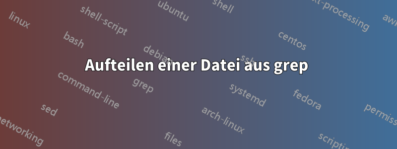 Aufteilen einer Datei aus grep