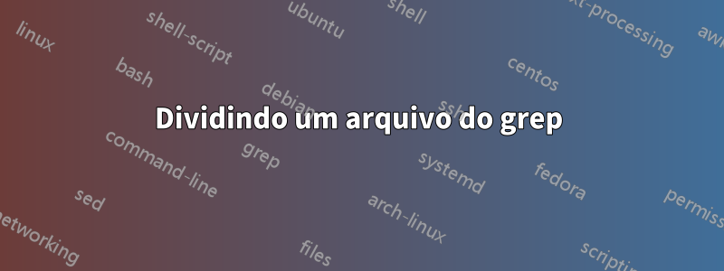 Dividindo um arquivo do grep