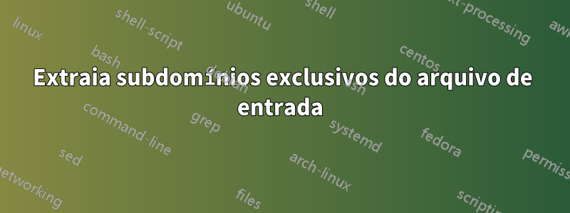 Extraia subdomínios exclusivos do arquivo de entrada 