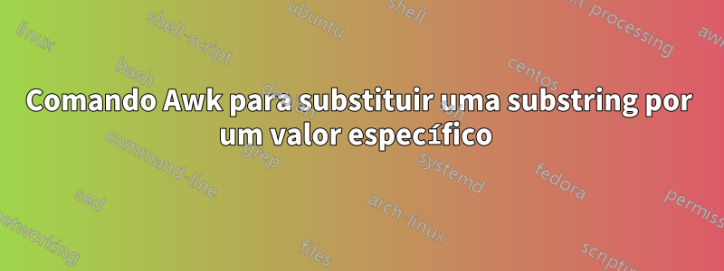 Comando Awk para substituir uma substring por um valor específico 