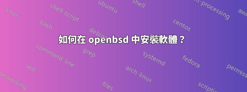 如何在 openbsd 中安裝軟體？