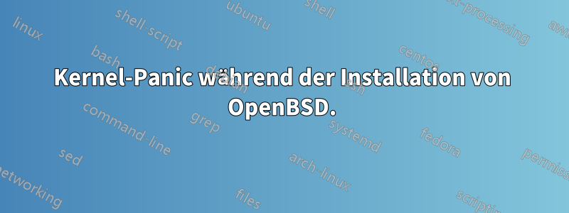 Kernel-Panic während der Installation von OpenBSD.