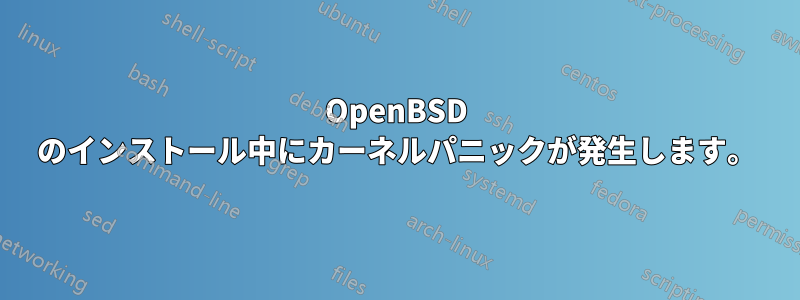 OpenBSD のインストール中にカーネルパニックが発生します。