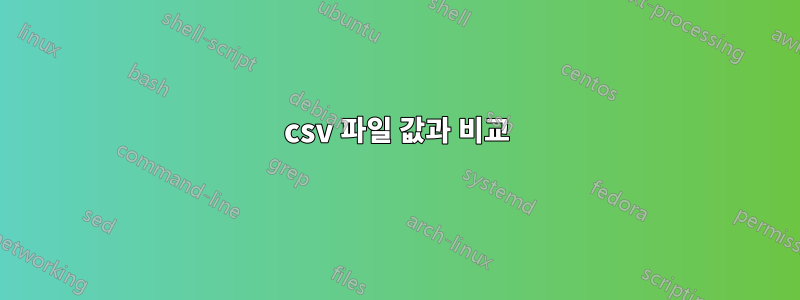 csv 파일 값과 비교