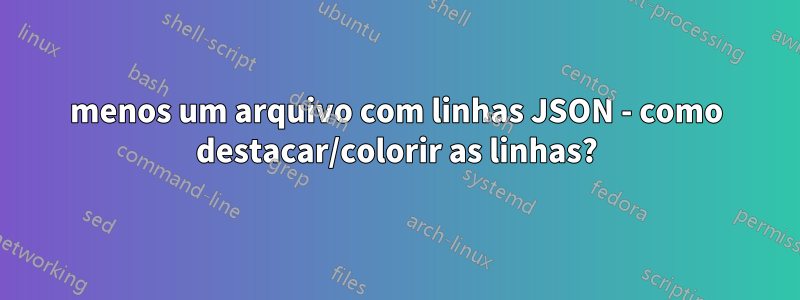 menos um arquivo com linhas JSON - como destacar/colorir as linhas?