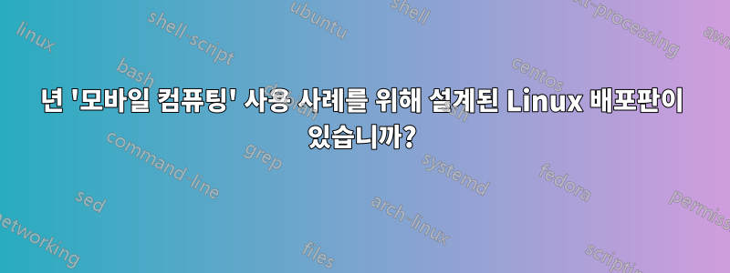 2021년 '모바일 컴퓨팅' 사용 사례를 위해 설계된 Linux 배포판이 있습니까?