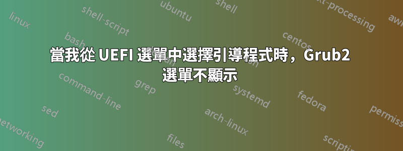 當我從 UEFI 選單中選擇引導程式時，Grub2 選單不顯示