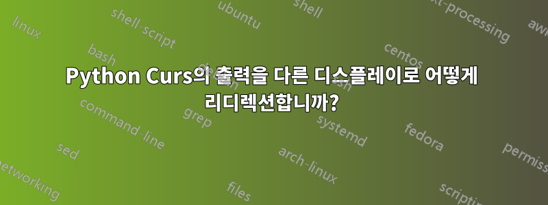 Python Curs의 출력을 다른 디스플레이로 어떻게 리디렉션합니까?