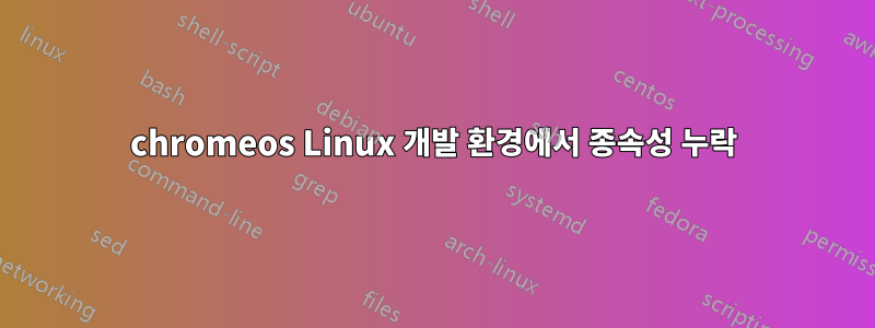 chromeos Linux 개발 환경에서 종속성 누락