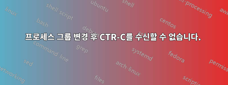 프로세스 그룹 변경 후 CTR-C를 수신할 수 없습니다.