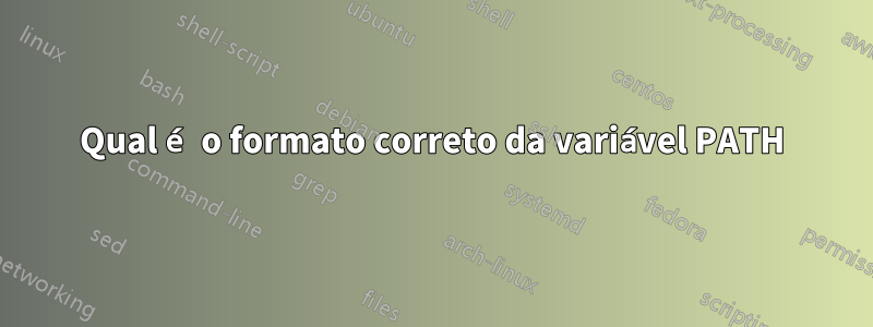 Qual é o formato correto da variável PATH