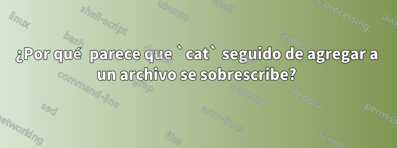 ¿Por qué parece que `cat` seguido de agregar a un archivo se sobrescribe?