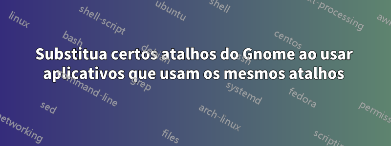 Substitua certos atalhos do Gnome ao usar aplicativos que usam os mesmos atalhos