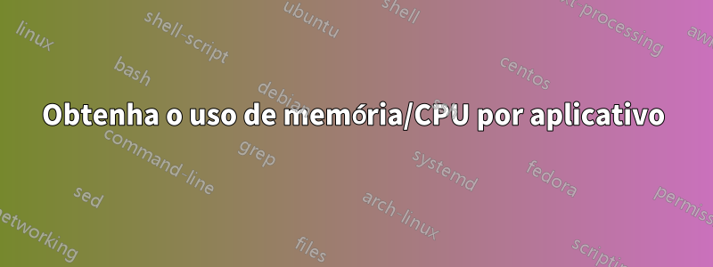 Obtenha o uso de memória/CPU por aplicativo