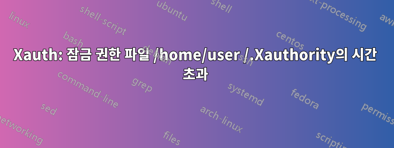 Xauth: 잠금 권한 파일 /home/user /.Xauthority의 시간 초과