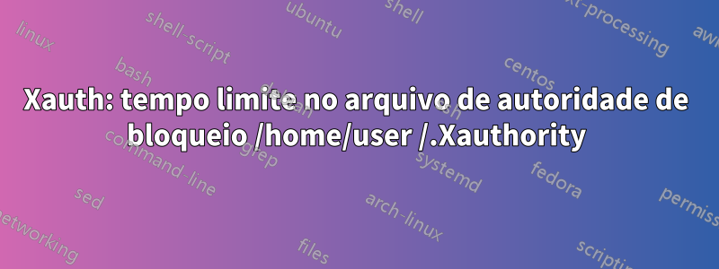 Xauth: tempo limite no arquivo de autoridade de bloqueio /home/user /.Xauthority