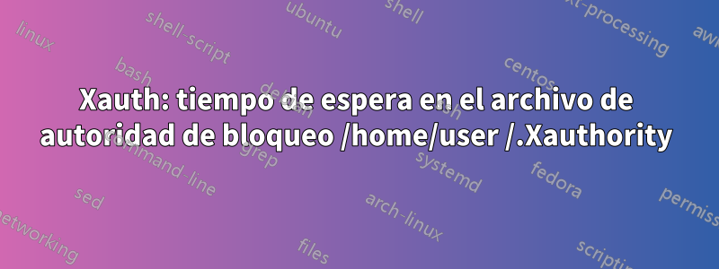 Xauth: tiempo de espera en el archivo de autoridad de bloqueo /home/user /.Xauthority