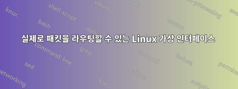 실제로 패킷을 라우팅할 수 있는 Linux 가상 인터페이스