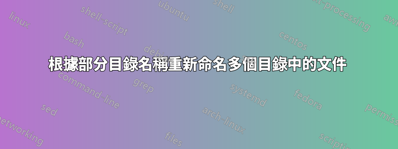 根據部分目錄名稱重新命名多個目錄中的文件