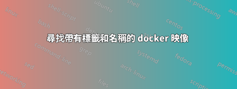 尋找帶有標籤和名稱的 docker 映像