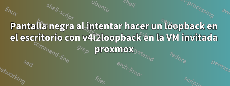 Pantalla negra al intentar hacer un loopback en el escritorio con v4l2loopback en la VM invitada proxmox