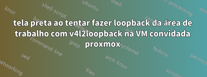 tela preta ao tentar fazer loopback da área de trabalho com v4l2loopback na VM convidada proxmox