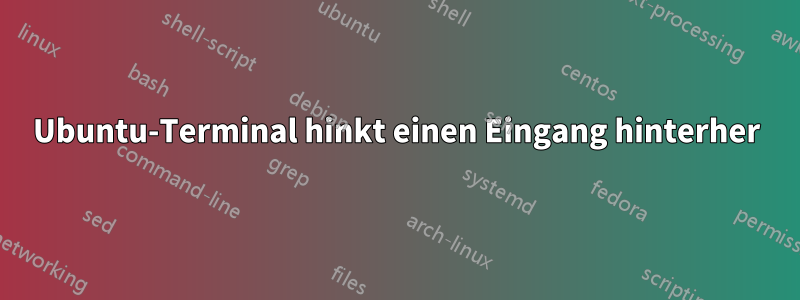 Ubuntu-Terminal hinkt einen Eingang hinterher