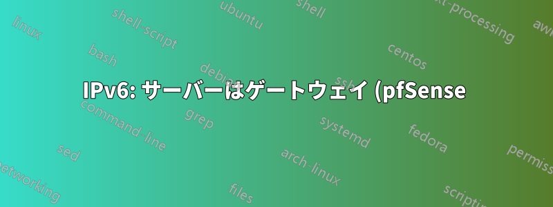 IPv6: サーバーはゲートウェイ (pfSense) に ping できませんが、IP を取得します