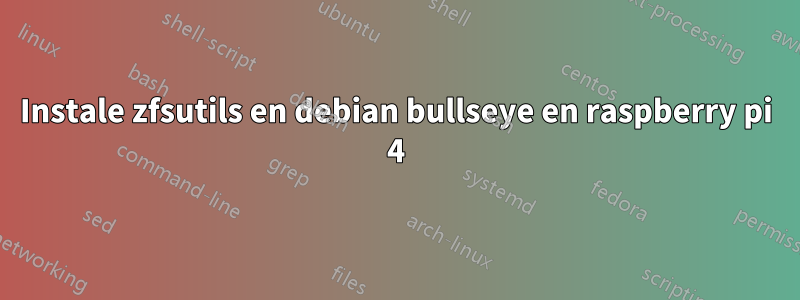 Instale zfsutils en debian bullseye en raspberry pi 4