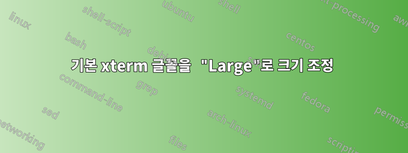 기본 xterm 글꼴을 "Large"로 크기 조정