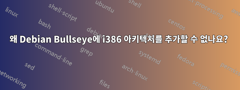 왜 Debian Bullseye에 i386 아키텍처를 추가할 수 없나요?