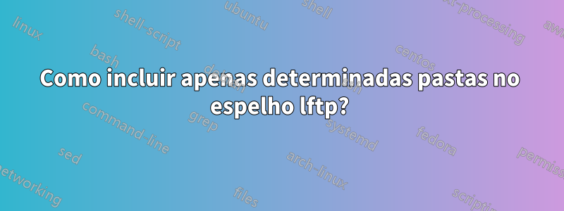 Como incluir apenas determinadas pastas no espelho lftp?