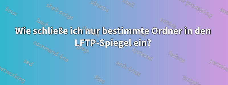 Wie schließe ich nur bestimmte Ordner in den LFTP-Spiegel ein?