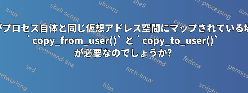 カーネルがプロセス自体と同じ仮想アドレス空間にマップされている場合、なぜ `copy_from_user()` と `copy_to_user()` が必要なのでしょうか?