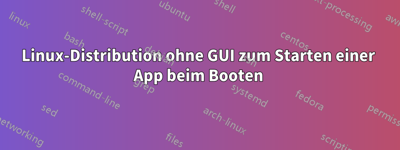 Linux-Distribution ohne GUI zum Starten einer App beim Booten