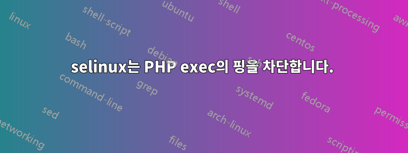 selinux는 PHP exec의 핑을 차단합니다.