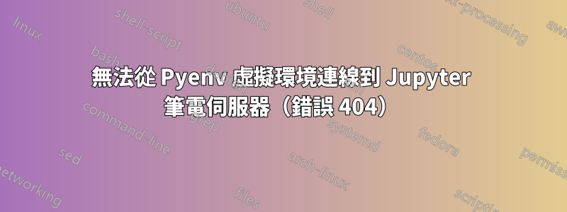 無法從 Pyenv 虛擬環境連線到 Jupyter 筆電伺服器（錯誤 404）