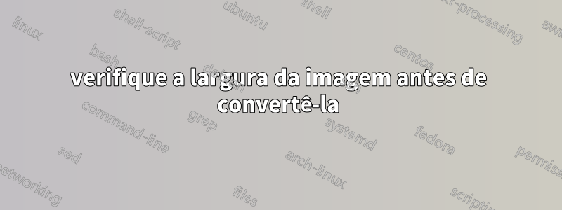 verifique a largura da imagem antes de convertê-la