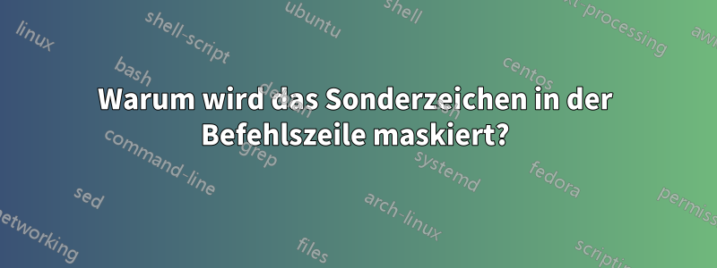 Warum wird das Sonderzeichen in der Befehlszeile maskiert?