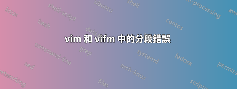 vim 和 vifm 中的分段錯誤