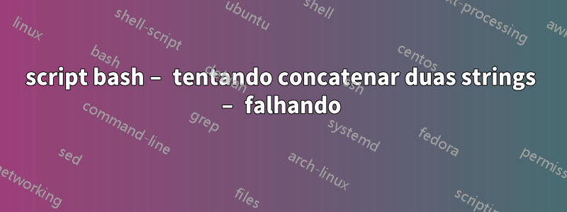 script bash – tentando concatenar duas strings – falhando