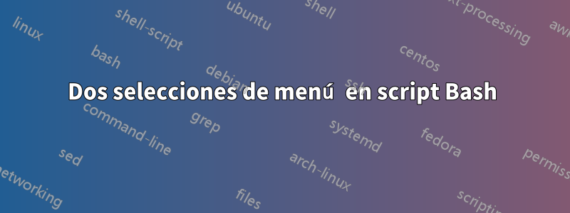 Dos selecciones de menú en script Bash