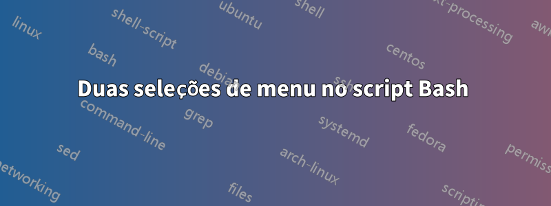 Duas seleções de menu no script Bash