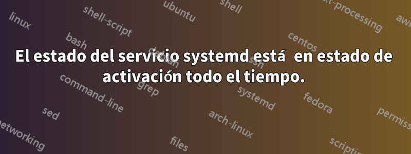 El estado del servicio systemd está en estado de activación todo el tiempo.